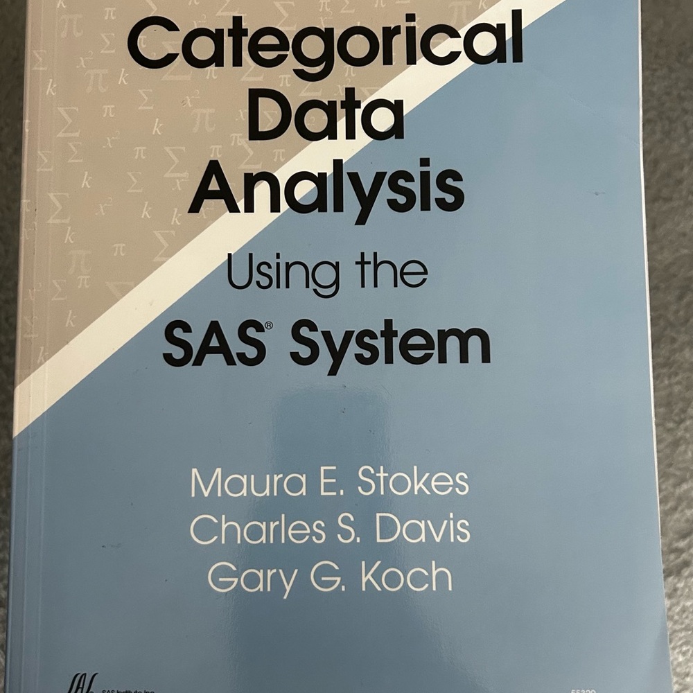 SAS Categorical Data Analysis Book - Blue and White used, very good condition.
